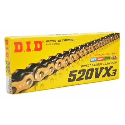 DID drive chain DID 520 VX3 G&B X-ring GOLD – 120 links