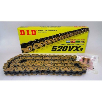 DID drive chain DID 520 VX3 G&B X-ring GOLD – 110 links