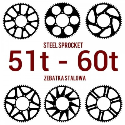 Steel sprocket – 51 to 60 teeth – custom made