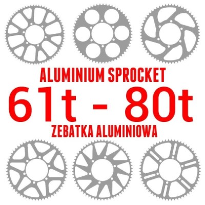 Aluminum sprocket – 61 to 80 teeth – custom made