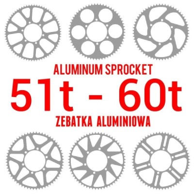 Aluminum sprocket – 51 to 60 teeth – custom made