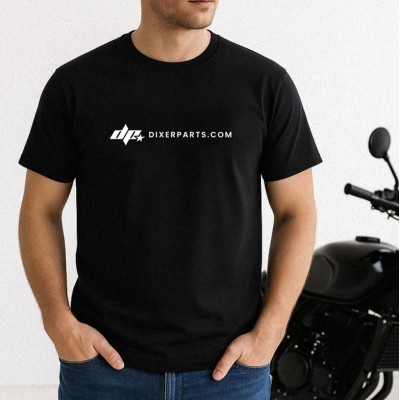 Koszulka DIXER PARTS Premium Oversize – Czarna, 190g Czesana Bawełna Stunt Dla Motocyklisty