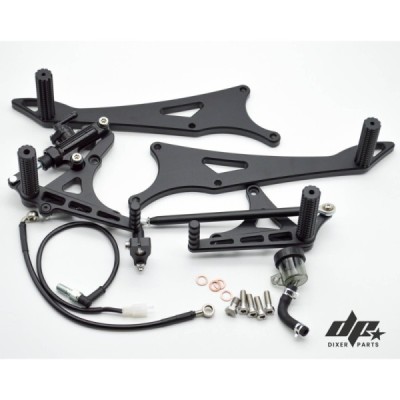 Front + rear sets – DUAL footrest BMW K100 K75 K1100 cafe racer scrambler BLACK