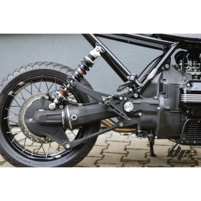 Front + rear sets – DUAL footrest BMW K100 K75 K1100 cafe racer scrambler BLACK