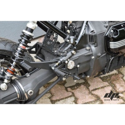 Front + rear sets – DUAL footrest BMW K100 K75 K1100 cafe racer scrambler BLACK