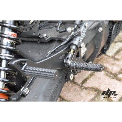 Front + rear sets – DUAL footrest BMW K100 K75 K1100 cafe racer scrambler BLACK
