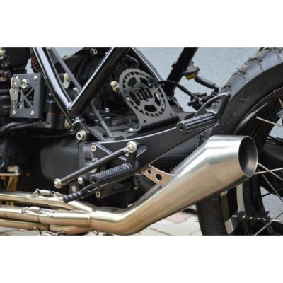 Front + rear sets – DUAL footrest BMW K100 K75 K1100 cafe racer scrambler BLACK