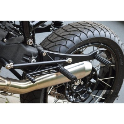 Front + rear sets – DUAL footrest BMW K100 K75 K1100 cafe racer scrambler BLACK