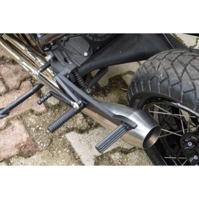 Front + rear sets – DUAL footrest BMW K100 K75 K1100 cafe racer scrambler BLACK