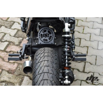 Front + rear sets – DUAL footrest BMW K100 K75 K1100 cafe racer scrambler BLACK