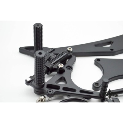 Front + rear sets – DUAL footrest BMW K100 K75 K1100 cafe racer scrambler BLACK