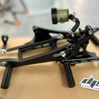 Front + Rear Sets – DUAL Footrest BMW K100 K75 K1100 Cafe Racer Scrambler BLACK
