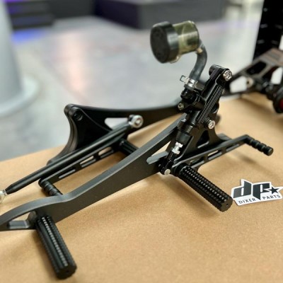 Front + Rear Sets – DUAL Footrest BMW K100 K75 K1100 Cafe Racer Scrambler BLACK