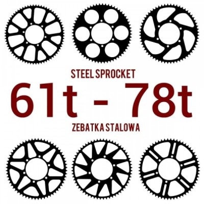 Steel sprocket – 61 to 80 teeth – custom made