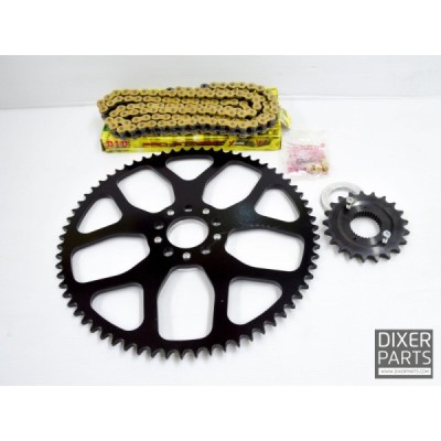 Chain drive kit 21/60 ALUMINUM + GOLD DID chain 530 VX – Harley Davidson XL XR 1200 Sportster (04-19) – stunt