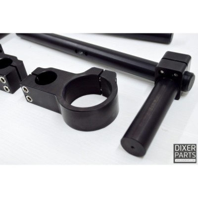 BLACK aluminum CLIP-ON – fully adjustable – 50mm – stunt – racetrack – gymkhana