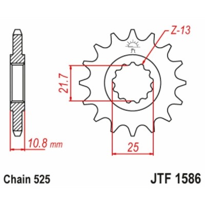 Front sprocket suitable for Yamaha R6 (06-18) (JTF1586 SUNF-414) – 16t-525