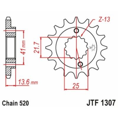 Front sprocket suitable for Kawasaki ZX6R 636 (03-06) (SUNF-397 JTF 1307) – 15t-520